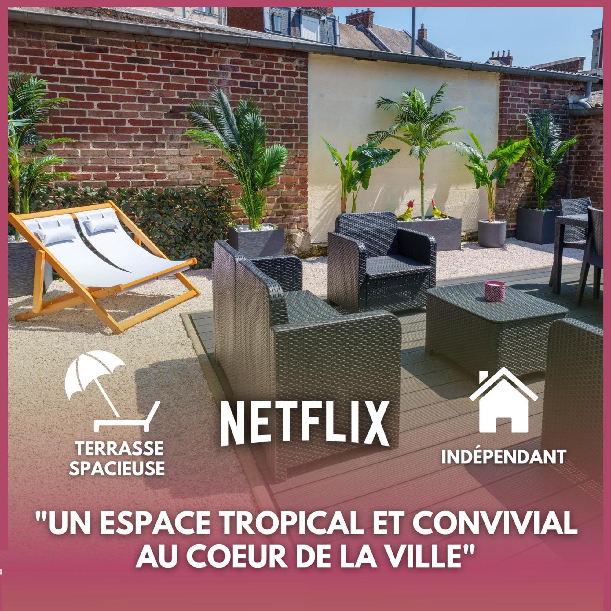 L'Escale Tropicale, Appartement Independant Avec Terrasse Privative Saint-Quentin  Kültér fotó